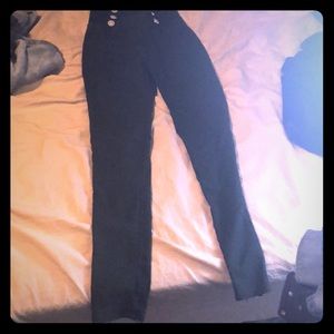 Green leggings button-down front.